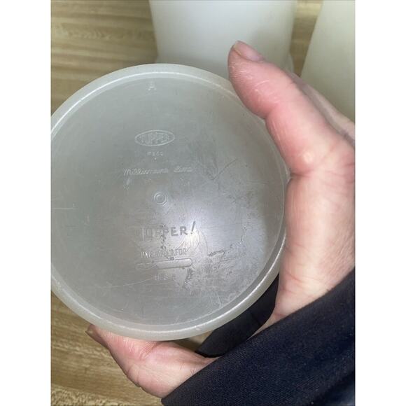 Set (3) Vintage Tupperware Clear Canisters Storage Container No lids Clear - Picture 7 of 8